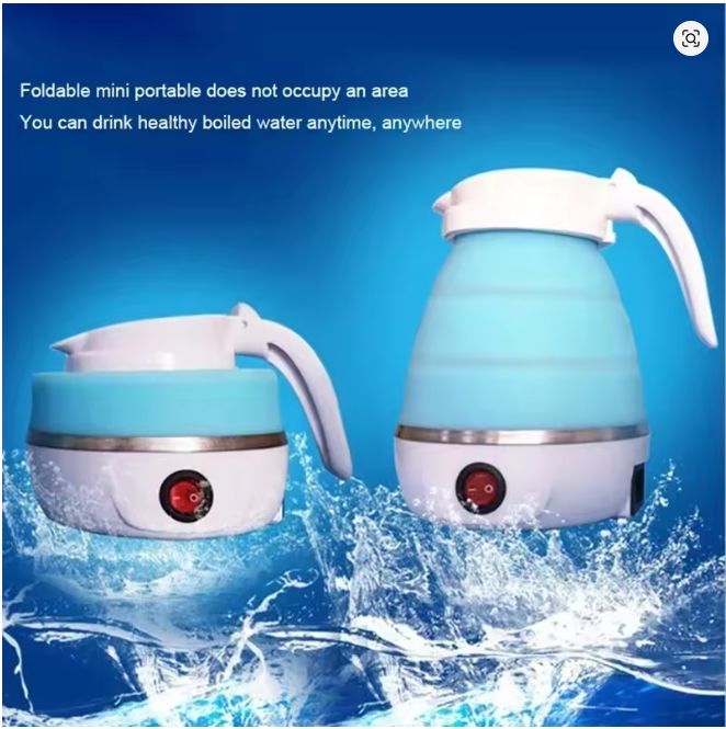 Travelling Folding Kettle Electric Silicone Foldable Water Kettles Compression Leak Proof Portable Mini Kettle 600ml Outdoor