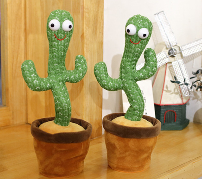 Dancing Cactus Toy Electric Cactus Sing Repeat Singing Rechargeable Talking Cactus Mimicking Toy For Plush Toys 120 SONGS